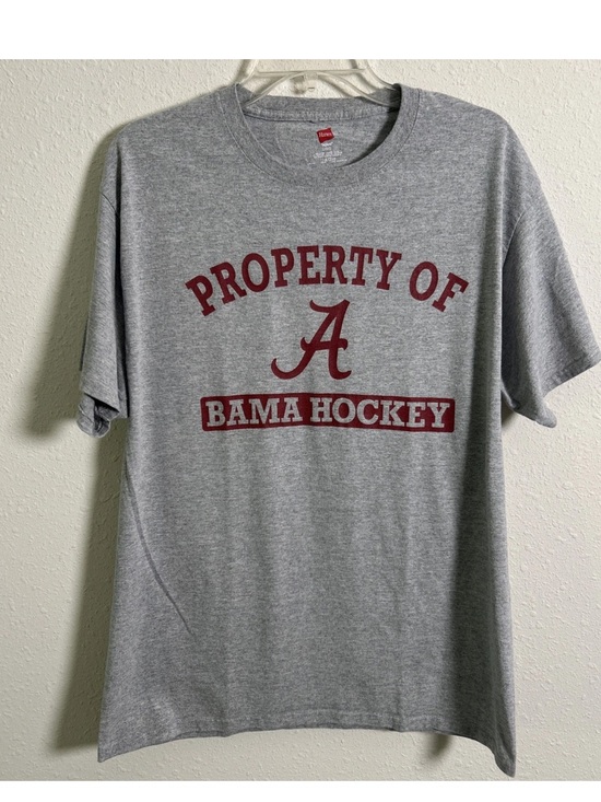NCAA Other - University Of Alabama Crimson Tide Ice Hockey Gray T-Shirt Hanes Mens Large NCAA